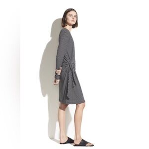 Vince Striped side knot tie dress NWT